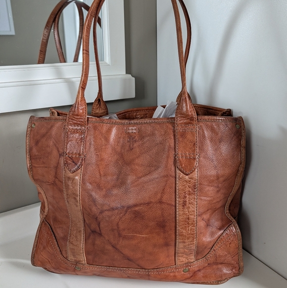 🥰 Vintage Frye Campus Genuine Distressed Leather Oversized Shoulder Tote Bag - Picture 4 of 16
